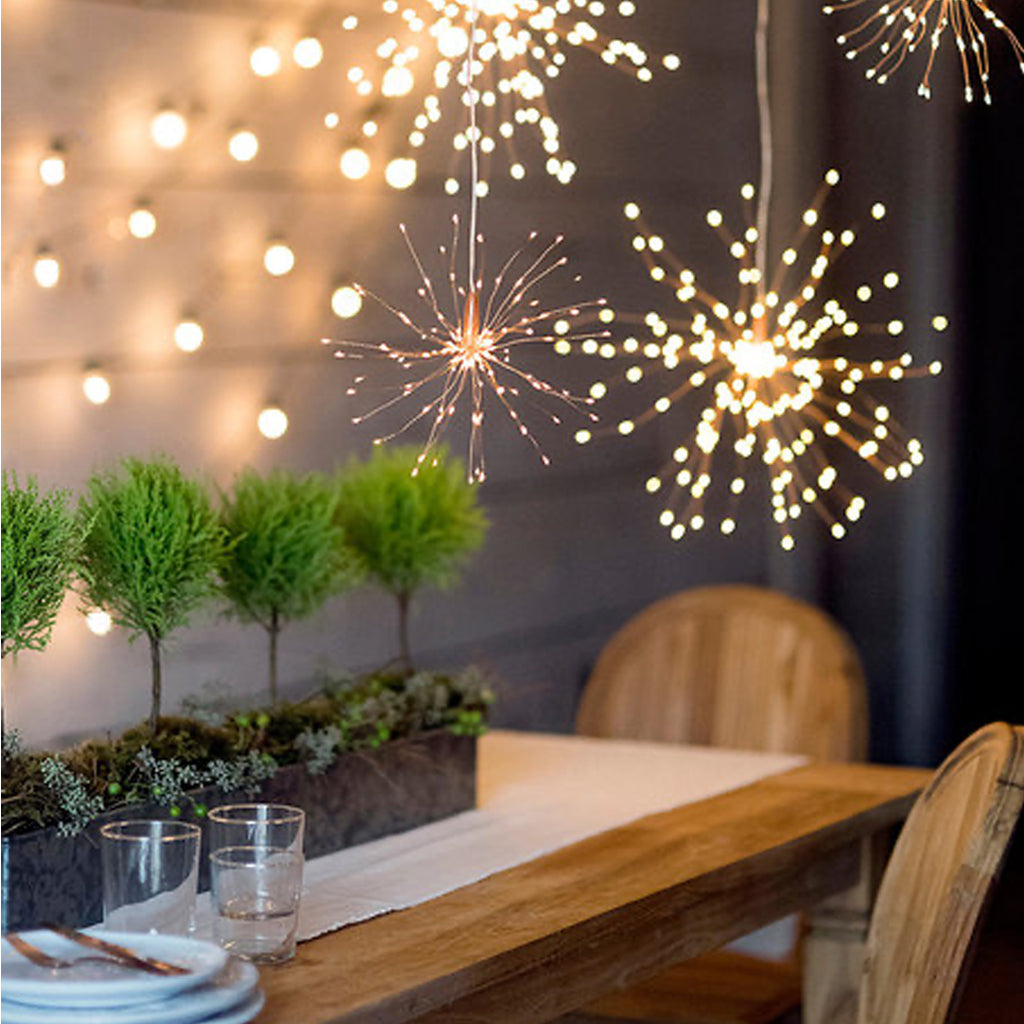 Lampa Decorativa Artificii din Cupru cu 120 Led-uri Ghirlanda luminoasa Lumini Terasa