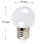 Ghirlanda luminoasa 10 m. cu 10 becuri G45 1W LED E27 interconectabila