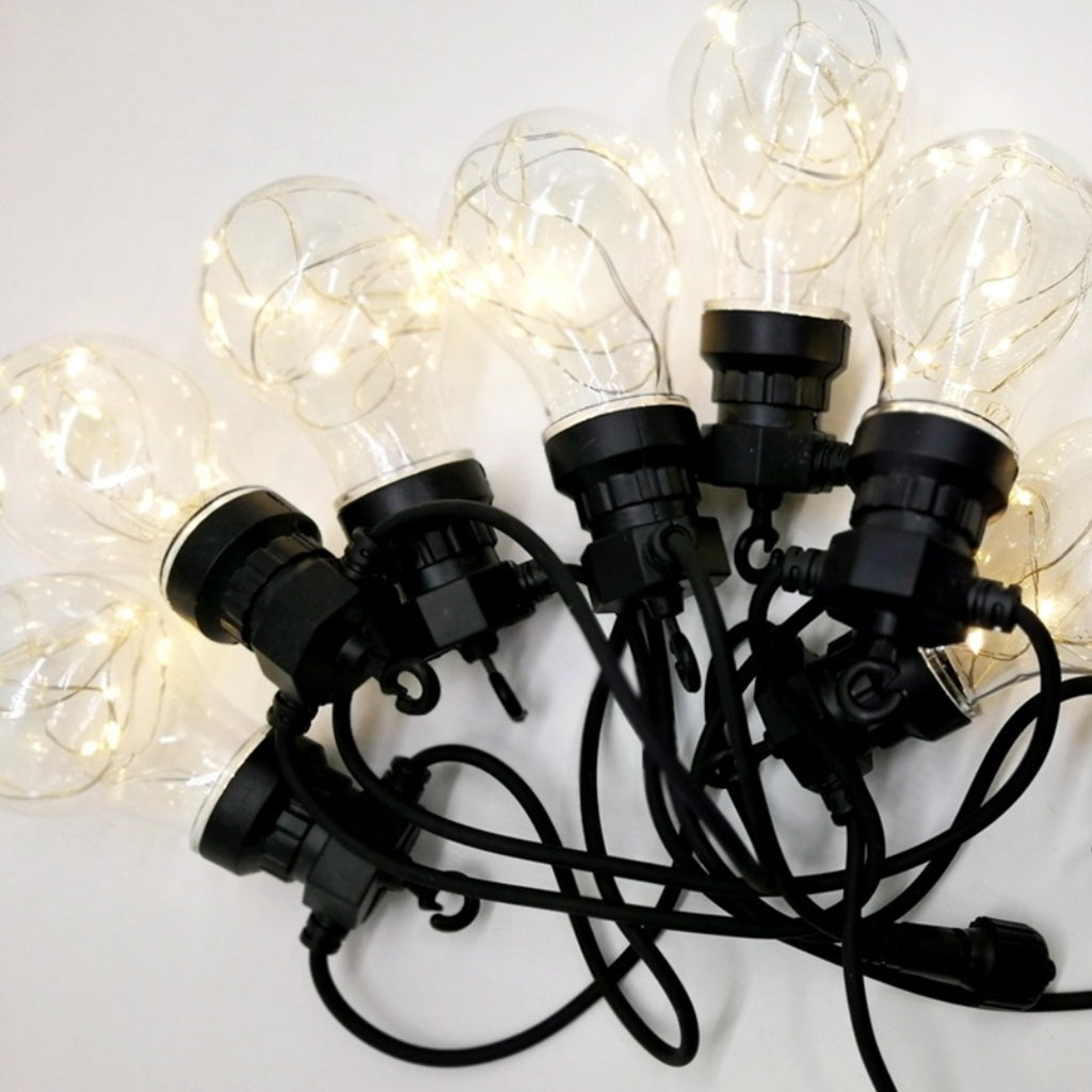 Ghirlanda luminoasa 5 m. cu 10 becuri A60 si 50 LEDuri de exterior Ghirlanda luminoasa Lumini Terasa