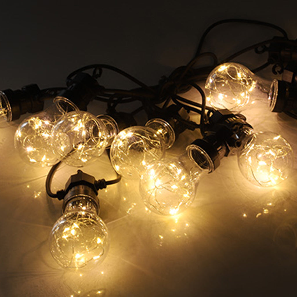 Ghirlanda luminoasa 5 m. cu 10 becuri A60 si 50 LEDuri de exterior Ghirlanda luminoasa Lumini Terasa
