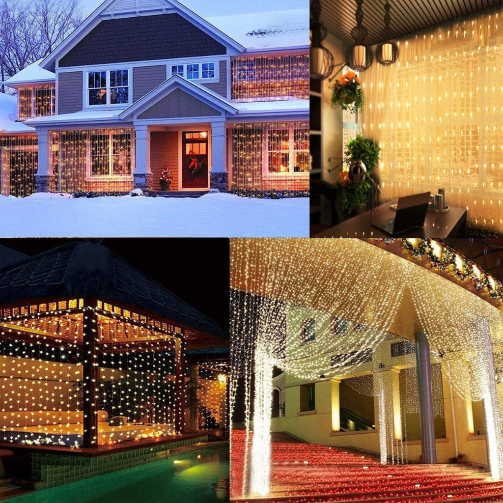 Perdea luminoasa 3M x 3M 306 leduri interconectabila Plase Lumini Terasa